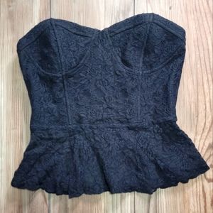 Forever 21 strapless sweetheart lace bustier